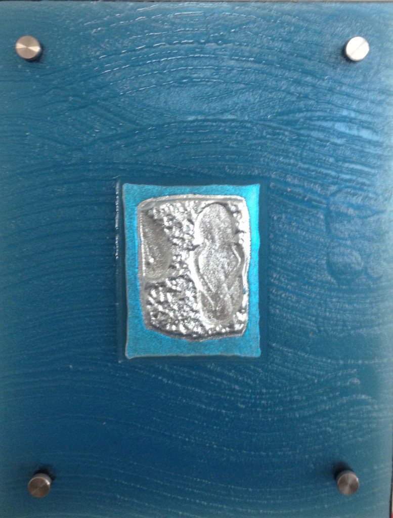 Fused Glass Panel with Dichroic Inlay